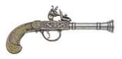 English Flintlock Blunderbuss Pistol-Gray