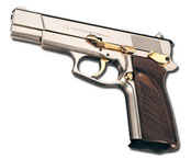 Browning ARAS SWAT 9MMPA Blank Firing Gun- Nickel Gold