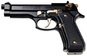 Beretta V92F 9MM PA Blank Firing Guns - Black/Gold