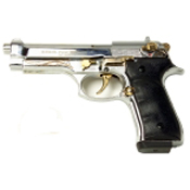 Beretta V92F 9MM PA Blank Firing Guns - Nickel Gold Engraved
