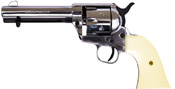 1873 Peacemaker 9 MM Blank Gun Silver-Black - Ivory Grips