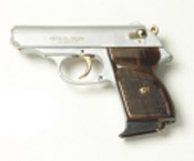 V-PPK 9 MMPA Blank Firing Gun - Nickel/Gold