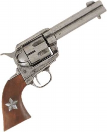WESTERN GRAY WOOD GRIPS W/STAR PISTOL